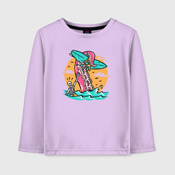 Лонгслив хлопковый детский Экстремальный серфингист, цвет: лаванда