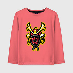 Лонгслив хлопковый детский Samurai face, цвет: коралловый