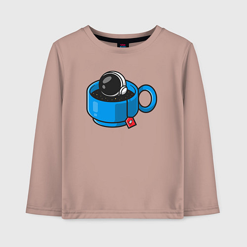 Детский лонгслив Space tea / Пыльно-розовый – фото 1
