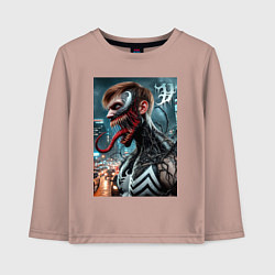 Лонгслив хлопковый детский Превращение Эдди в Венома - нейроарт фантазия, цвет: пыльно-розовый
