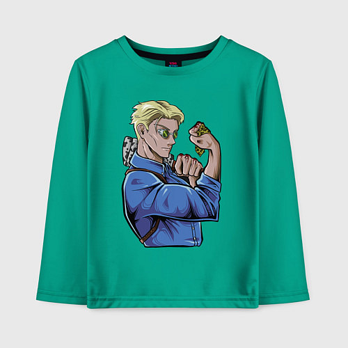 Детский лонгслив Магическая битва Нанами Кенто битва / Зеленый – фото 1