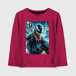 Лонгслив хлопковый детский Venom in New York city - ai art fantasy, цвет: маджента