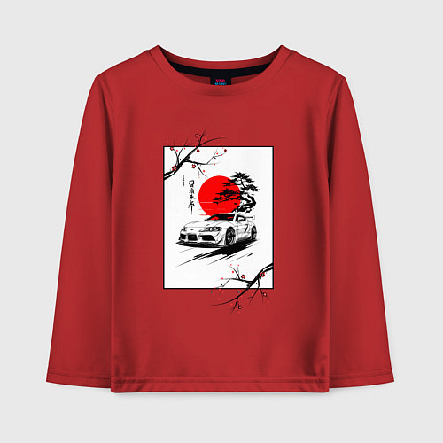 Детский лонгслив Toyota Supra sakura / Красный – фото 1