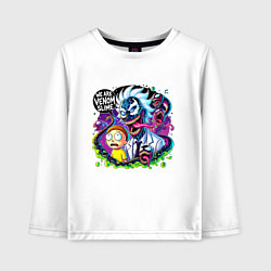 Лонгслив хлопковый детский Rick and Morty - we are Venom slime, цвет: белый