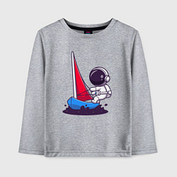 Лонгслив хлопковый детский Космонавт яхтсмен, цвет: меланж