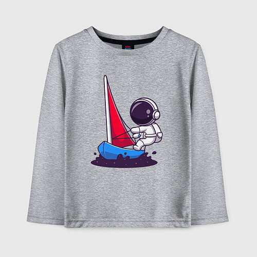 Детский лонгслив Космонавт яхтсмен / Меланж – фото 1
