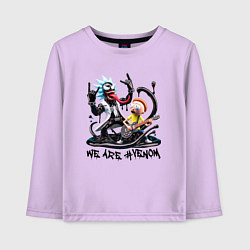 Лонгслив хлопковый детский Рок группа Рика-Венома и Морти, цвет: лаванда