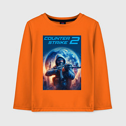 Лонгслив хлопковый детский Counter Strike 2 - shooter, цвет: оранжевый