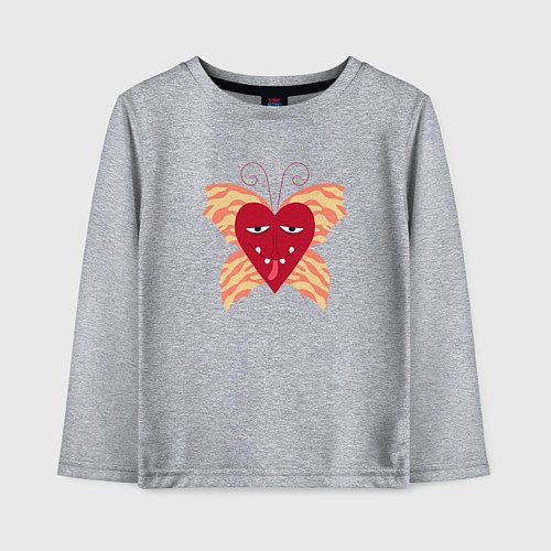 Детский лонгслив Сердечко-бабочка / Меланж – фото 1