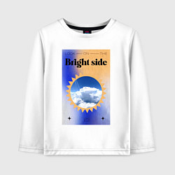 Лонгслив хлопковый детский Светлая сторона, цвет: белый