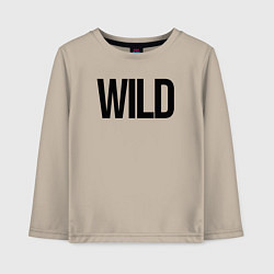 Лонгслив хлопковый детский Wild, цвет: миндальный
