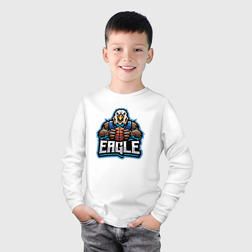 Детский лонгслив Eagle basketball / Белый – фото 3