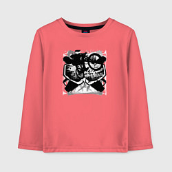 Лонгслив хлопковый детский Лесные райдеры, цвет: коралловый