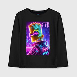 Лонгслив хлопковый детский Cyber Bart - neon glow, цвет: черный