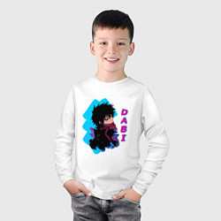 Лонгслив хлопковый детский Моя геройская академия злодей Dabi, цвет: белый — фото 2