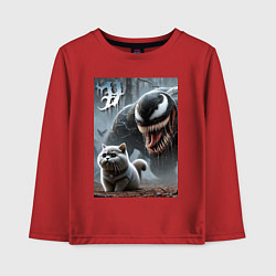 Лонгслив хлопковый детский Venom wants to move into a purebred cat, цвет: красный