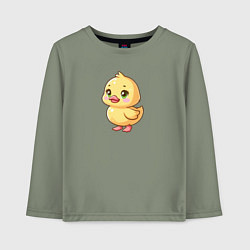 Лонгслив хлопковый детский Желтая уточка, цвет: авокадо