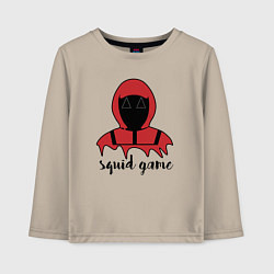 Лонгслив хлопковый детский Squid game man, цвет: миндальный