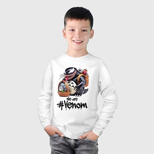 Детский лонгслив Вентоторо и компашка - мем / Белый – фото 3