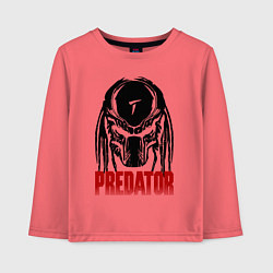 Лонгслив хлопковый детский Хищник - шлем, цвет: коралловый