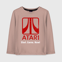 Лонгслив хлопковый детский Atari logo - start game now, цвет: пыльно-розовый