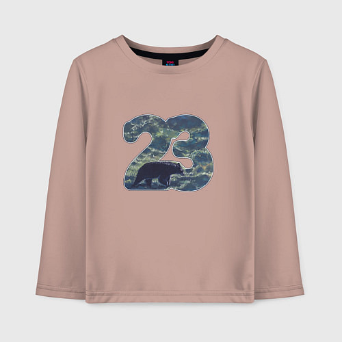 Детский лонгслив Двадцать три / Пыльно-розовый – фото 1