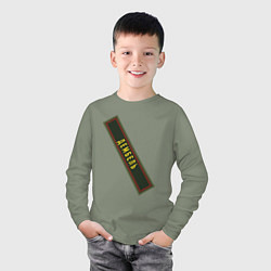 Лонгслив хлопковый детский Дембель, цвет: авокадо — фото 2