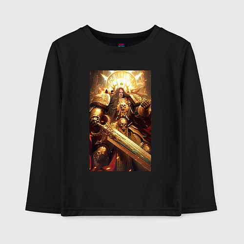 Детский лонгслив Император человечества - Вархаммер 40000 / Черный – фото 1