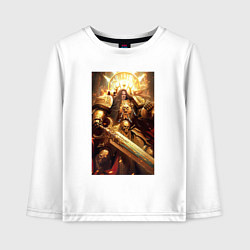 Лонгслив хлопковый детский Император человечества - Вархаммер 40000, цвет: белый