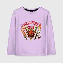 Лонгслив хлопковый детский Клуб адского пламени, цвет: лаванда