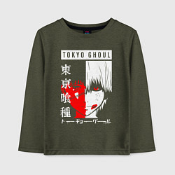Лонгслив хлопковый детский Токийский Гуль 1000-7, цвет: меланж-хаки