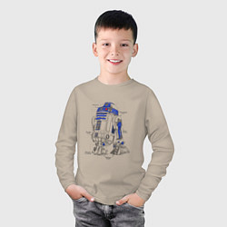 Лонгслив хлопковый детский R2-D2, цвет: миндальный — фото 2