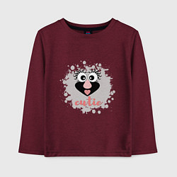 Лонгслив хлопковый детский Милый домовенок Кузя, цвет: меланж-бордовый