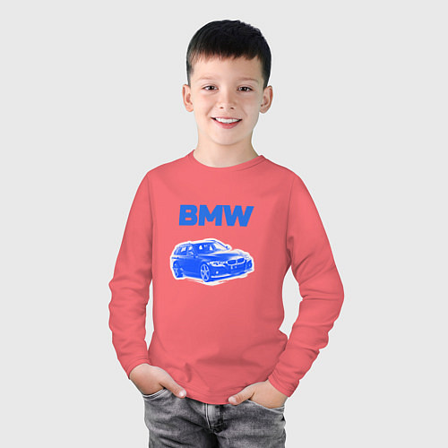 Детский лонгслив Blue bmw / Коралловый – фото 3
