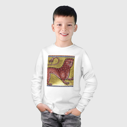 Детский лонгслив Страдающее средневековье зверек мем / Белый – фото 3