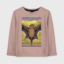 Лонгслив хлопковый детский Страдающее средневековье летучая мышь мем, цвет: пыльно-розовый