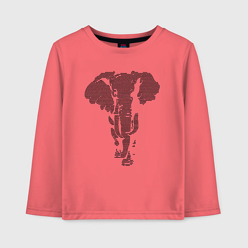 Детский лонгслив Африканский слон пуантель / Коралловый – фото 1