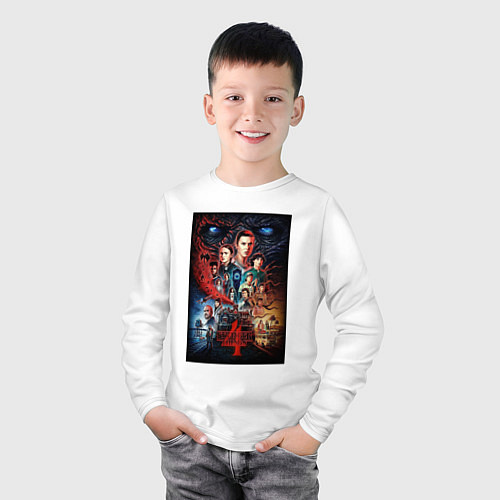 Детский лонгслив Stranger Things 4 / Белый – фото 3