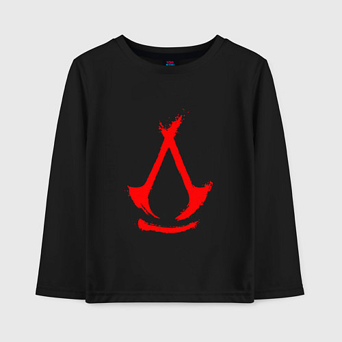 Детский лонгслив Assassins creed - shadows logotype / Черный – фото 1