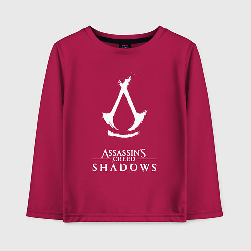 Детский лонгслив Assassins creed - shadows white / Маджента – фото 1