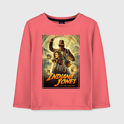 Лонгслив хлопковый детский Indiana Jones and the dial of destiny, цвет: коралловый