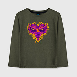 Лонгслив хлопковый детский Violet owl, цвет: меланж-хаки