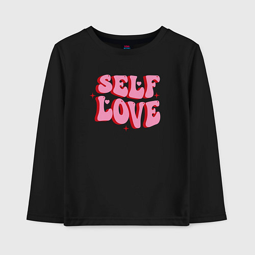 Детский лонгслив Self love / Черный – фото 1