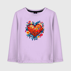 Лонгслив хлопковый детский Моё сердце, цвет: лаванда