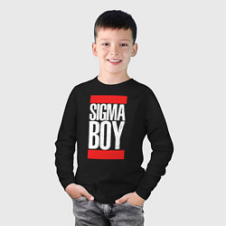 Лонгслив хлопковый детский Sigma boy, цвет: черный — фото 2