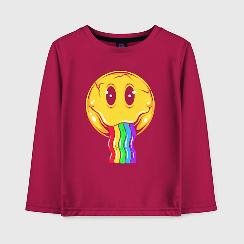Детский лонгслив Rainbow smile / Маджента – фото 1