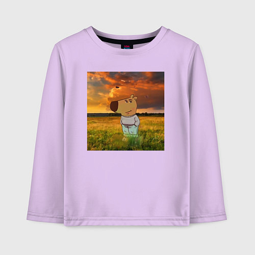 Детский лонгслив Чисто чилловый парень / Лаванда – фото 1