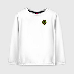 Лонгслив хлопковый детский Мотострелковые войска: шеврон без текста, цвет: белый
