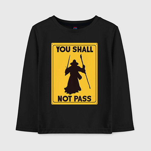 Детский лонгслив Ты не пройдешь Гэндальф / Черный – фото 1