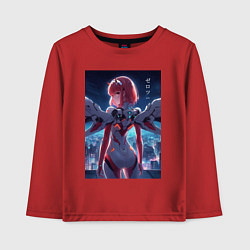Лонгслив хлопковый детский Zero two - Darling in the Franxx - cyberpunk, цвет: красный